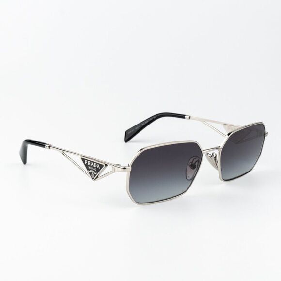Prada Women Sunglasses Silver Grey Gradient Geometric PRA51S 1BC90A BRAND NEW main image 11